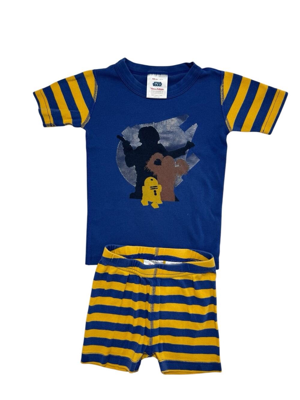 HANNA ANDERSSON Star Wars Blue Yellow Short John Pajama Set Size 4 100 Chewy Han
